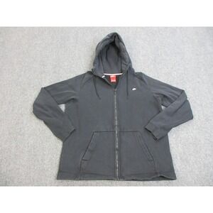 Nike Sportswear Hoodie Mens Large Black Zip‎ Fleece Sweatshirt Jacket 835858-010